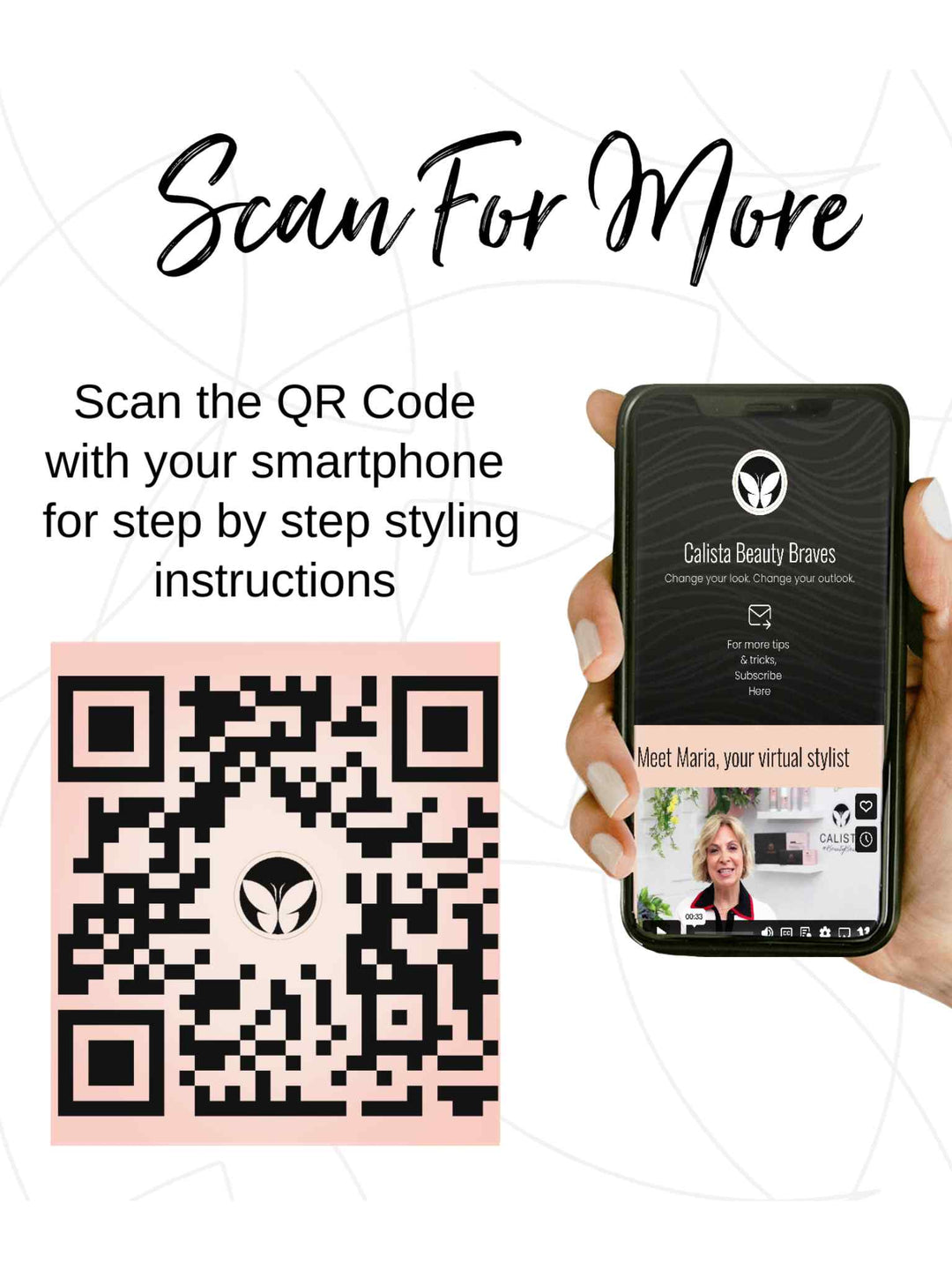 AirGlide Pro QR Code for How-Tos - Scan the QR code with your smartphone for step by step styling instructions